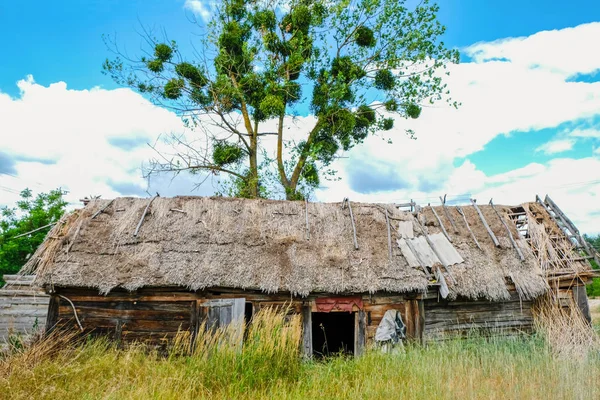 Gente Abandonó Vivienda Más Antigua Bajo Techo Lengüeta Aldea Desaparecida —  Fotos de Stock