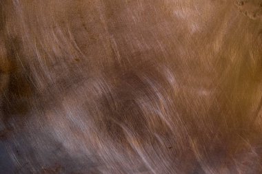 Bakır yüzey. Tırnak izleri. Boşluğu kopyala.