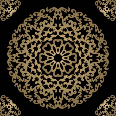 Vintage altın arka, kare süs vektör çerçeve. Belgeler, kitap kapağı, albüm, menü, poster, sertifika için kullanılabilir.