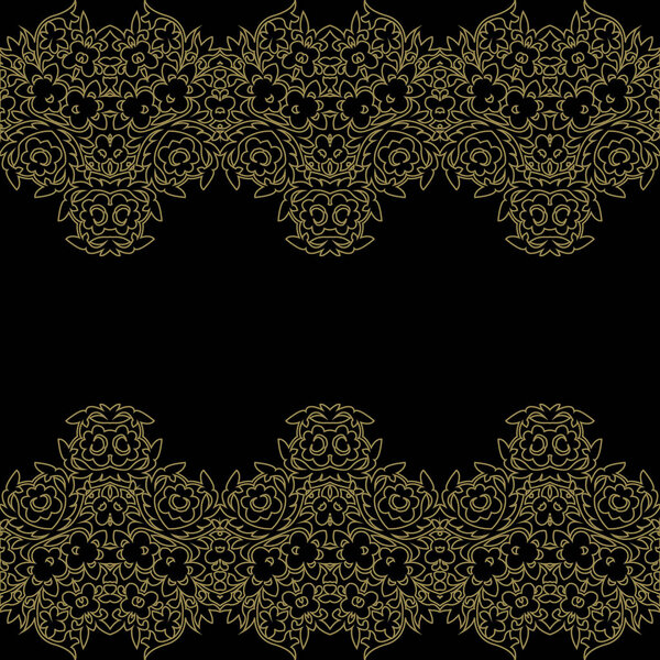 Vintage invitation card with lace flower pattern.