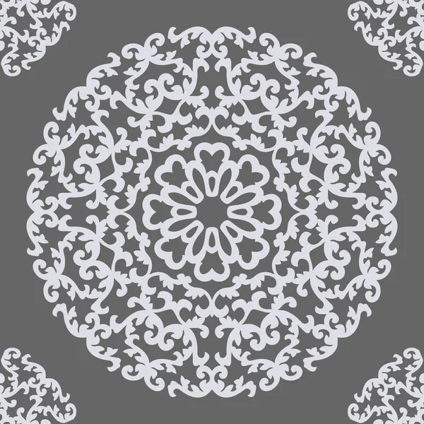 Contexte Abstrait Sans Couture Texture Ronde Mandala Fond Modèle Carreaux — Image vectorielle