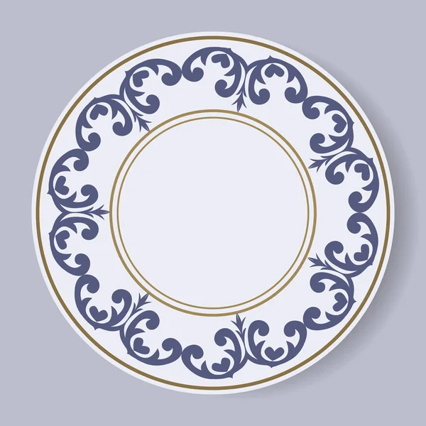 Placa Decorativa Con Patrón Circular Fondo Azul Ilustración Vectorial Vectores De Stock Sin Royalties Gratis