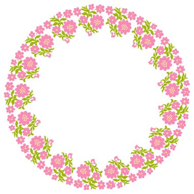 Çiçek çerçeve, yaz çelenk yazıt ortasında içinde bir yer ile el-boyalı kağıt üzerinde. Yeşil, kırmızı çiçek sınır tebrik kartı, düğün kartpostal veya davet, botanik elemanları için