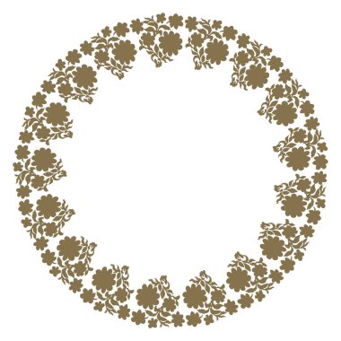 Çiçek yuvarlak çizim ile metin için bir yer. Vektör çizim.