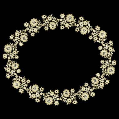 Dekoratif çizgi sanat çerçeve tasarım şablonu için. Zarif vektör öğesini Doğu tarzı, yerleştirmek için metin. Dış çiçek kenarlık. Dantel resmi davetler ve tebrik kartları için.