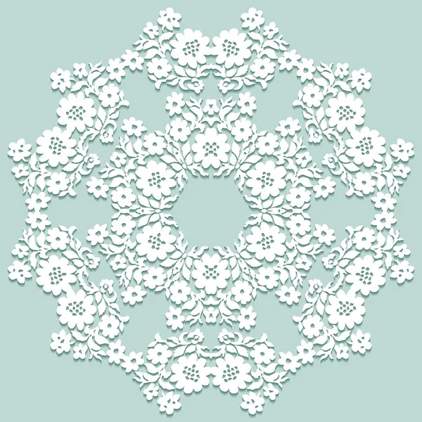 Handmade Lace Doily Beautiful Elegant Vintage Knitted Lacy Napkin Wedding — Stock Vector