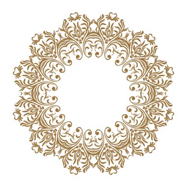 Tasarım şablonu için vektör dekoratif çizgi sanat çerçeveler. Tasarım, metin için yer için zarif öğe. Altın dış çiçek kenarlık. Dantel resmi davetler ve tebrik kartları için