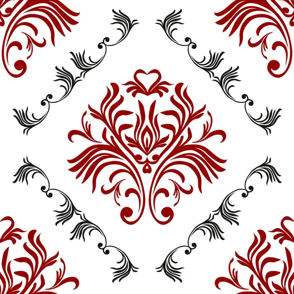 Padrão Sem Costura Vintage Papel Parede Ornamentado Floral Fundo Damasco — Vetor de Stock