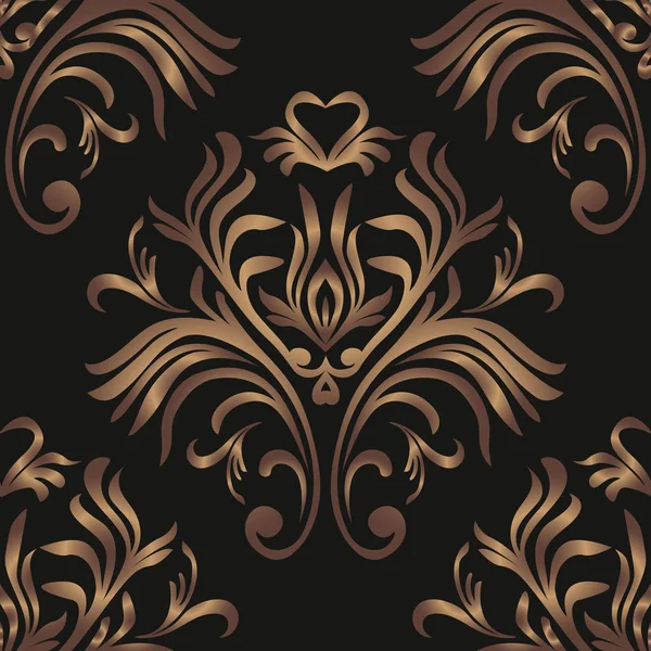 Patrón Inconsútil Vintage Papel Pintado Ornamentado Floral Fondo Damasco Vectorial — Archivo Imágenes Vectoriales