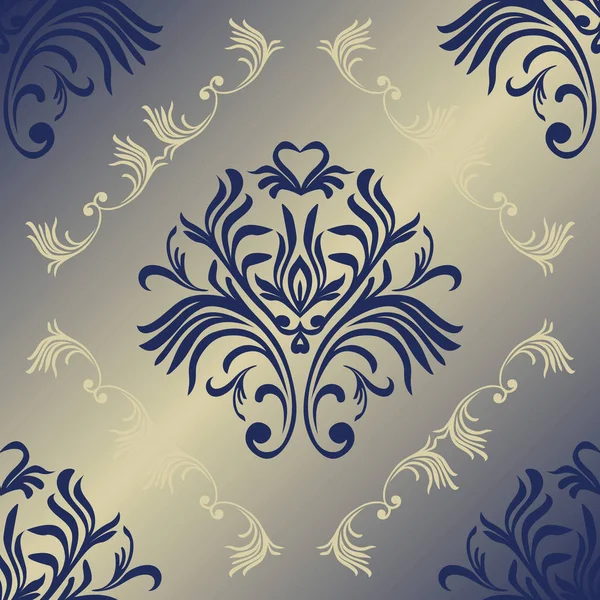 Vector Floral Damask Pattern Rich Ornament Old Damascus Style Royal — Stock Vector