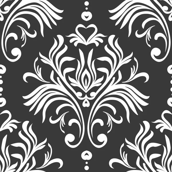 Padrão Sem Costura Vintage Papel Parede Ornamentado Floral Fundo Damasco — Vetor de Stock