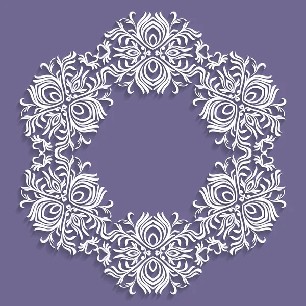 Papier Napperon Dentelle Flocon Neige Décoratif Mandala Ornement Rond Élément — Image vectorielle