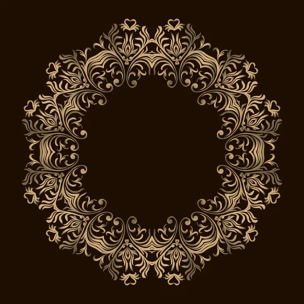Hintergrund Mit Goldornament Mandala Für Hochzeitseinladungen Buchumschläge Oder Flyer Rundes — Stockvektor
