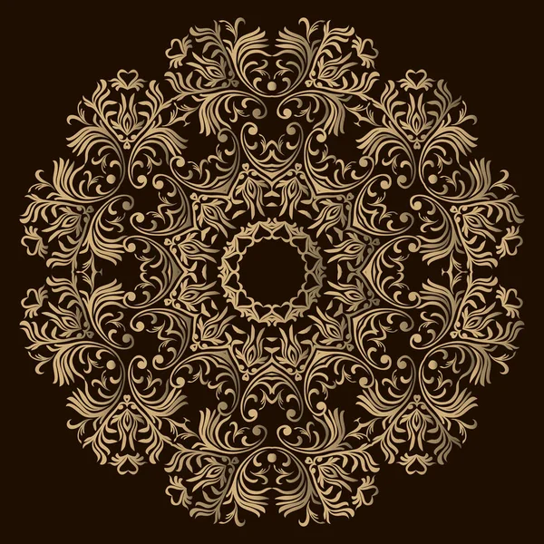 Çiçek Tasarım Mandala Soyut Dekoratif Yuvarlak Elemanları Oryantal Desen Vektör — Stok Vektör