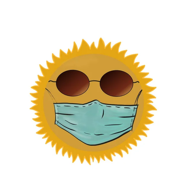 Sumner 2020 Quarantine Self Isolation Masked Sun — Stock Photo, Image