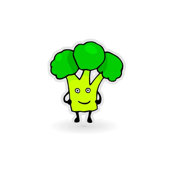 Brocoli Dessin Animé Isolé Sur Fond Blanc Illustration Vectorielle Brocoli — Image vectorielle