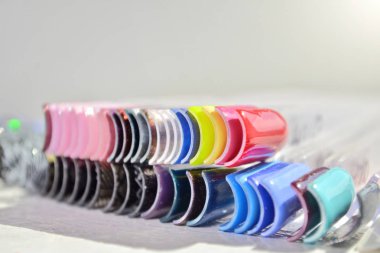 Güneş ışığında shellac renk örnekleri, copyspace closeup ile parlak resim