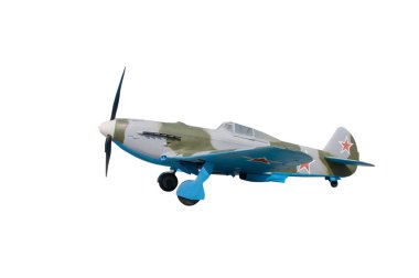 Beyaz bir arka plan üzerinde eski askeri uçak.