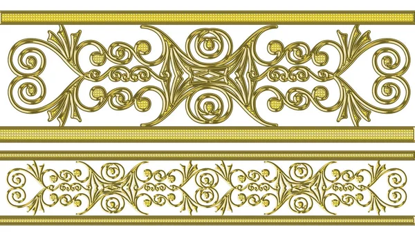 Gold Pattern White Background — Stock Photo, Image