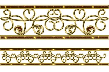 beyaz zemin üzerine altın deseni