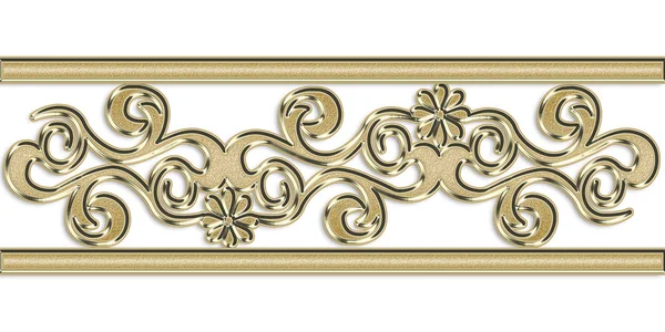Gold Pattern White Background — Stock Photo, Image