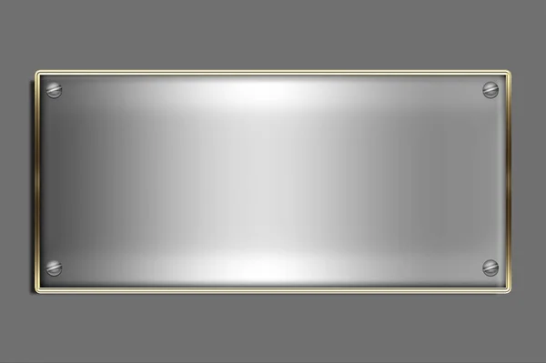 Metal Plate Background Nameplate Screws — Stock Photo, Image