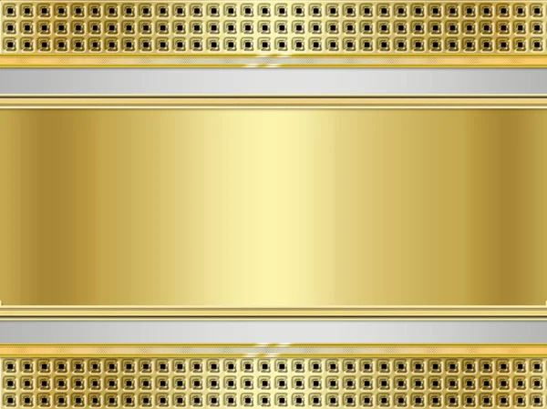 黄金のバナー抽象的な金属の背景 — ストック写真