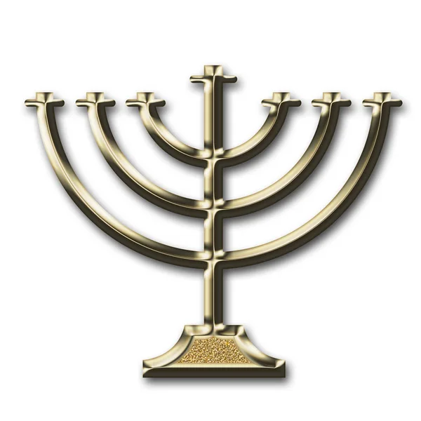 Joodse Menora Met Kaarsen Icon — Stockfoto