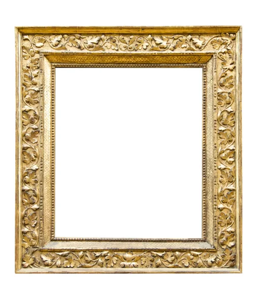 Goldener Rahmen Isoliert Auf Weißem Hintergrund — Stockfoto