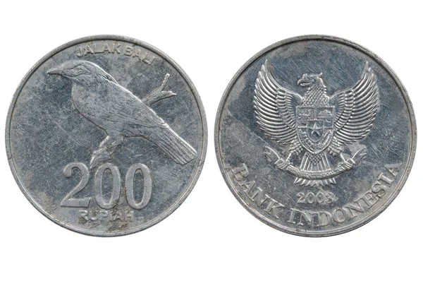 Indonesia Coin 200 Rupiahon Vit — Stockfoto