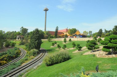 Port Aventura, İspanya - 22.Ağustos 2011:Port Aventura, Salou şehrinde, Tarragona bölgesinde yer alan bir eğlence parkı ve Avrupa tatil beldesidir..