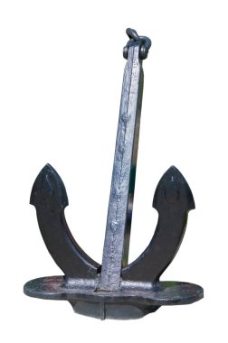 beyaz arka plan üzerinde büyük metal çapa