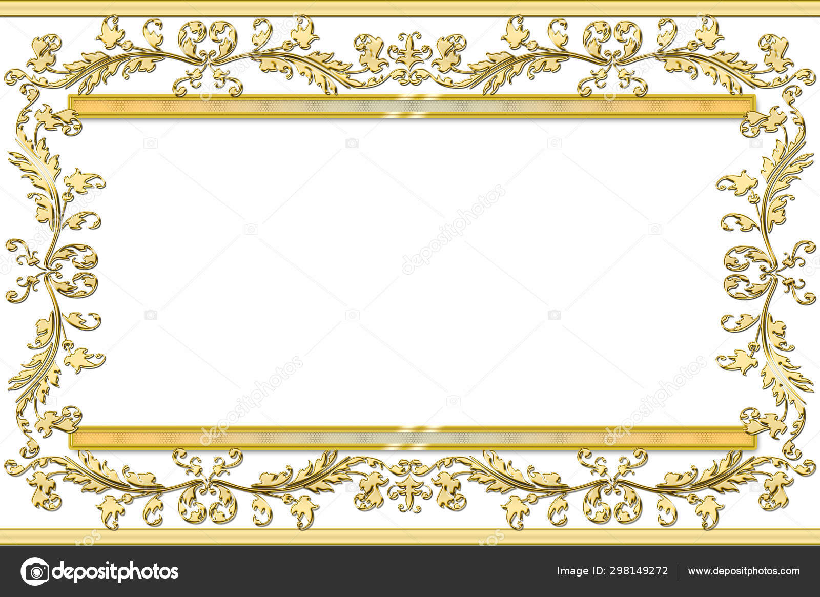 Set Golden Borders White Background Stock Photo by ©andglb 298149272