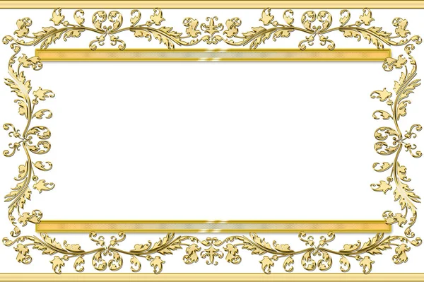 set of golden borders on a white background