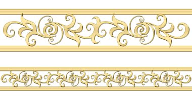 beyaz arka plan üzerinde altın kenarlıklar kümesi