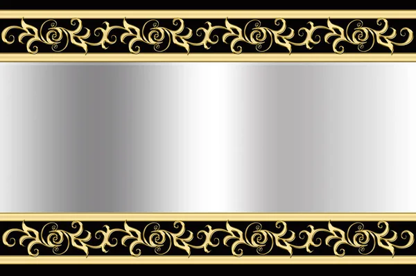 Vintage Background Golden Frame Black Background — Stock Photo, Image