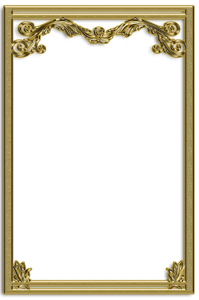 Golden Vintage Borde Decorative Frame — Stock Photo, Image