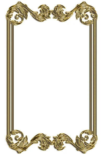 Golden Vintage Borde Decorative Frame — Stock Photo, Image