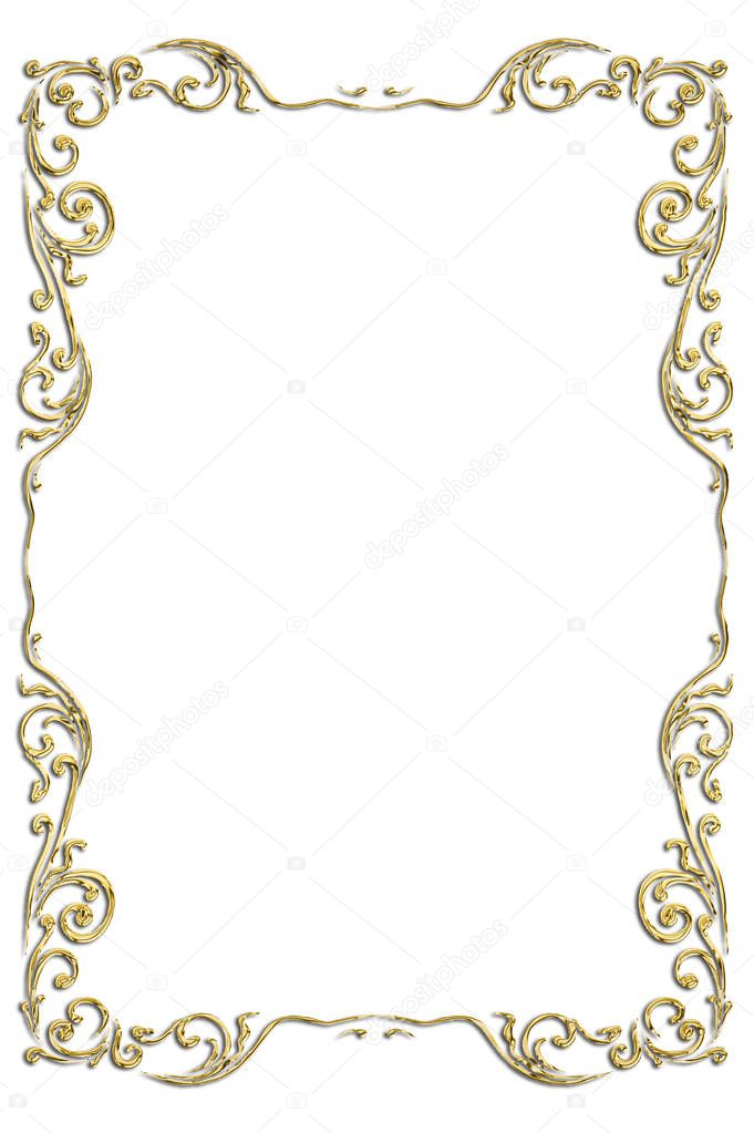 Golden vintage borde decorative frame