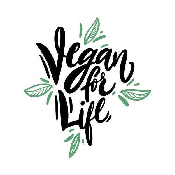 Vegan yaşam el için vektör yazı çizilmiş. Beyaz arka plan üzerinde izole. Vektör çizim. Motivasyon teklif.