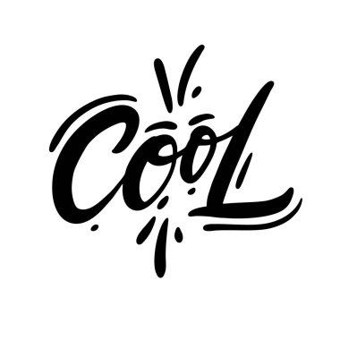 Vektör yazı serin ifade el çekilmiş. Beyaz arka plan üzerinde izole. Şirin basit vektör işareti.