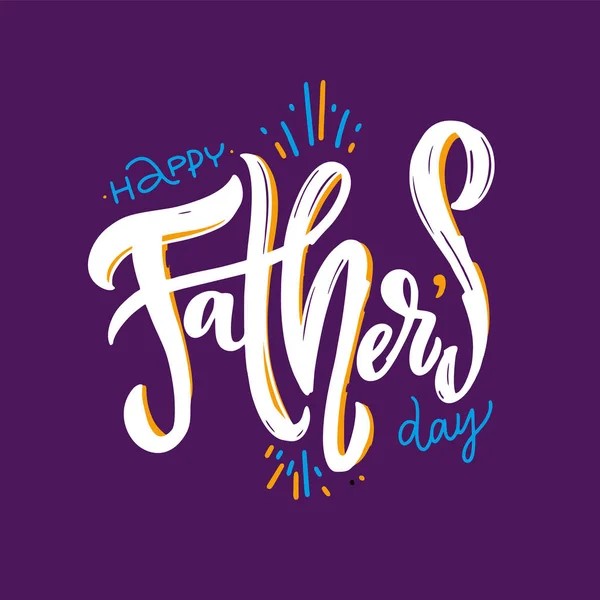 Happy Father day vector lettering. Hand drawn vector illustration. Isolated on violet background.