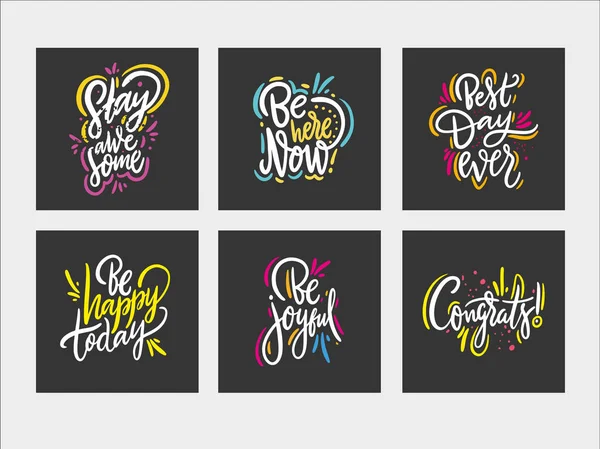 Belettering motivatie Quotes vector set. Sweet cute inspiratie typografie. — Stockvector