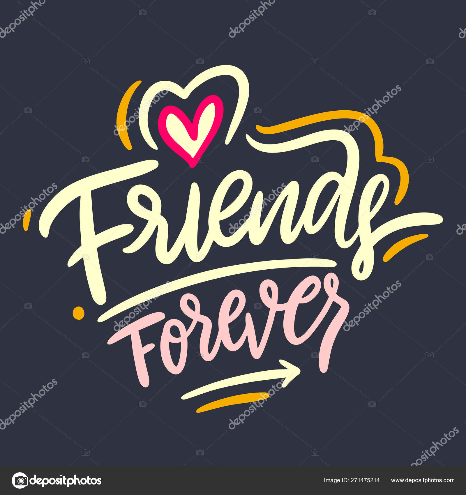 Best Friends Forever. Hand drawn vector lettering. Isolated on black  background. Stock Vector Image by ©Octyarb #271475214