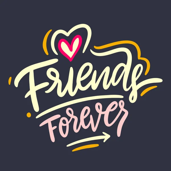 Best Friends Forever. Kézzel rajzolt vektorbetűk. Fekete alapon izolált. — Stock Vector
