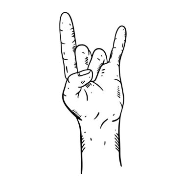 Kaya sembolü el çizilmiş vektör illüstrasyon. Gravür stili.