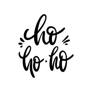 Ho Ho Ho deyimi. Tatil Vektör İllüstrasyon Yazı Kompozisyonu.