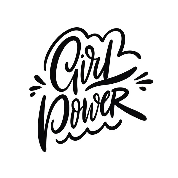 Girl Power. Motivación frase feminista. Frase de escritura vectorial dibujada a mano . — Archivo Imágenes Vectoriales