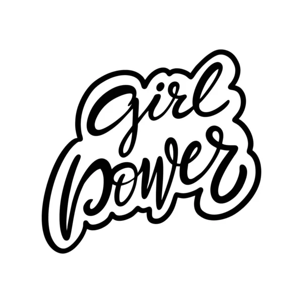 Frase Girl Power. Letra moderna dibujada a mano. Color negro. Ilustración vectorial. Aislado sobre fondo blanco. — Archivo Imágenes Vectoriales