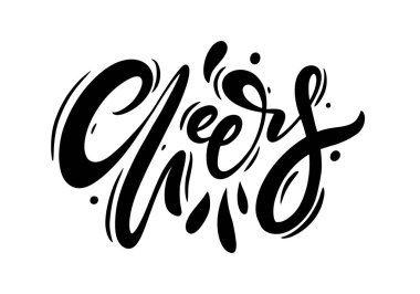 Şerefe siyah metin. Modern hat sanatı. El yazısı yazması. Vektör çizimi. Beyaz arkaplanda izole.